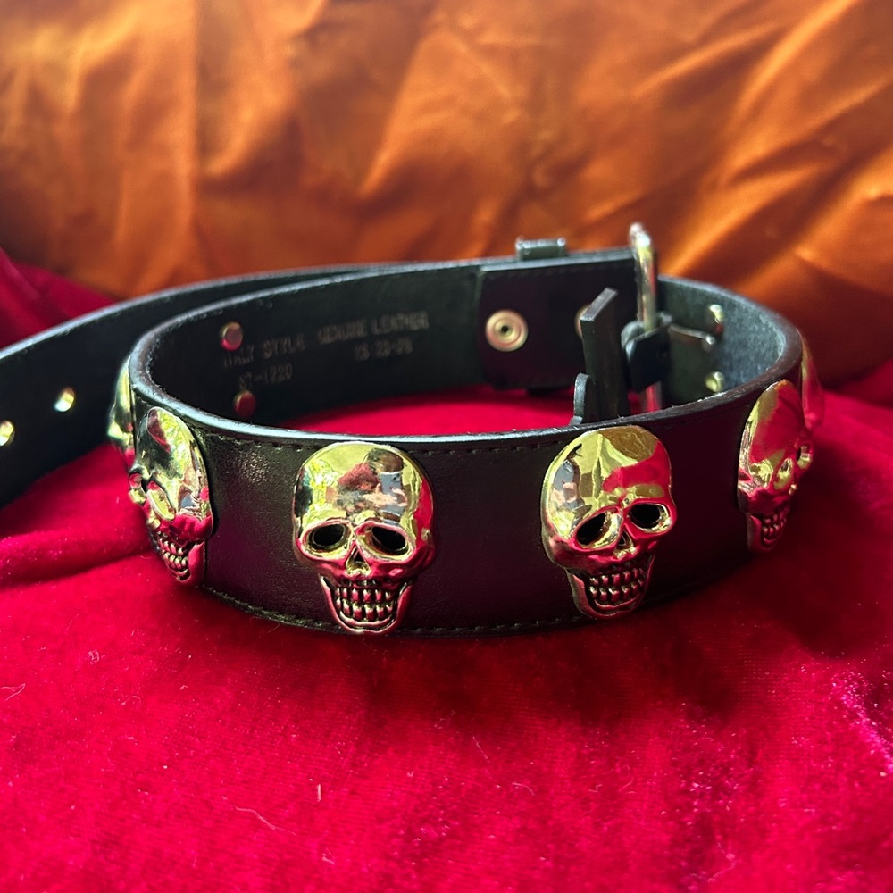 GENUINE LEATHER SKULL BELT